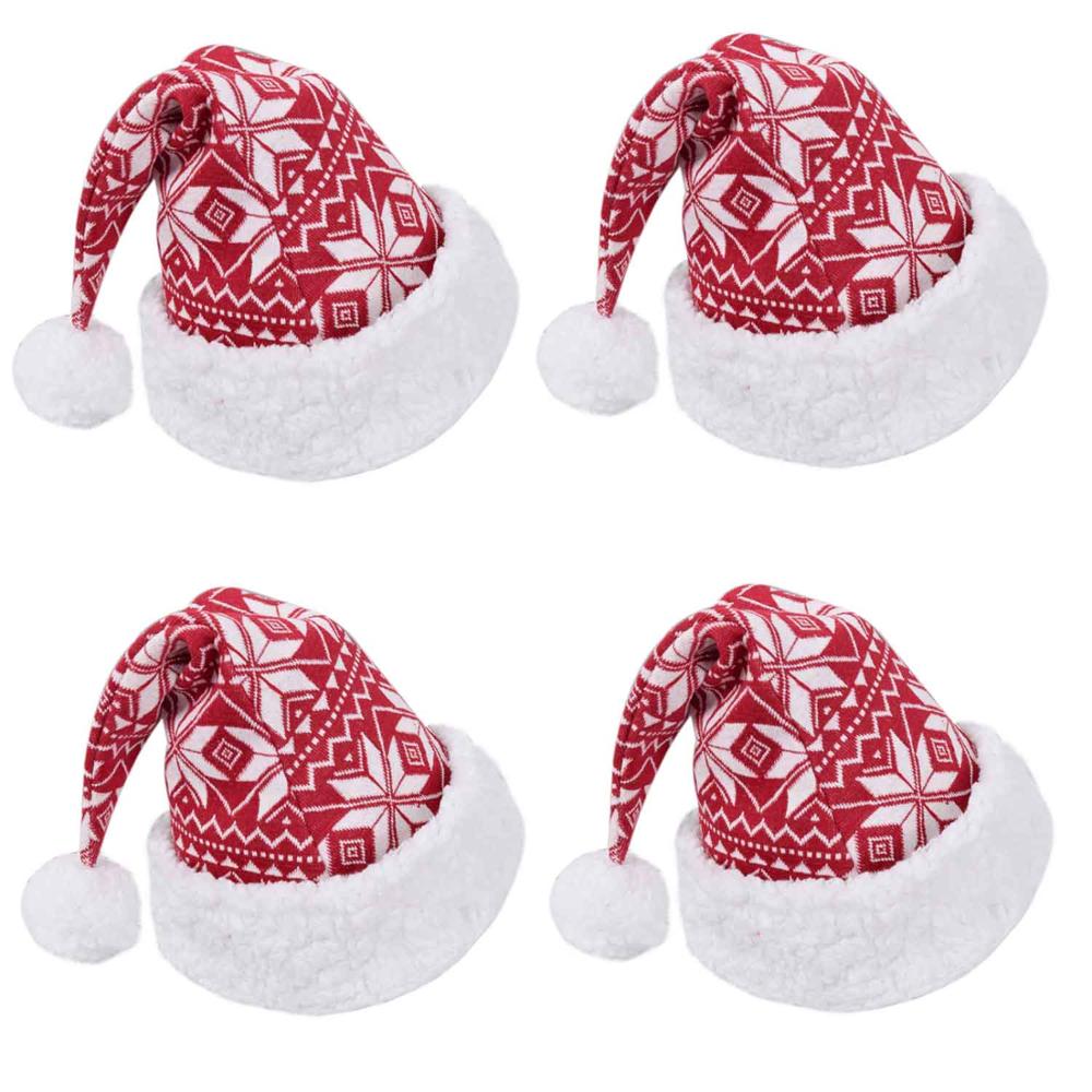 2pcs knited Snowflake Santa Red Hat Christmas Santa..